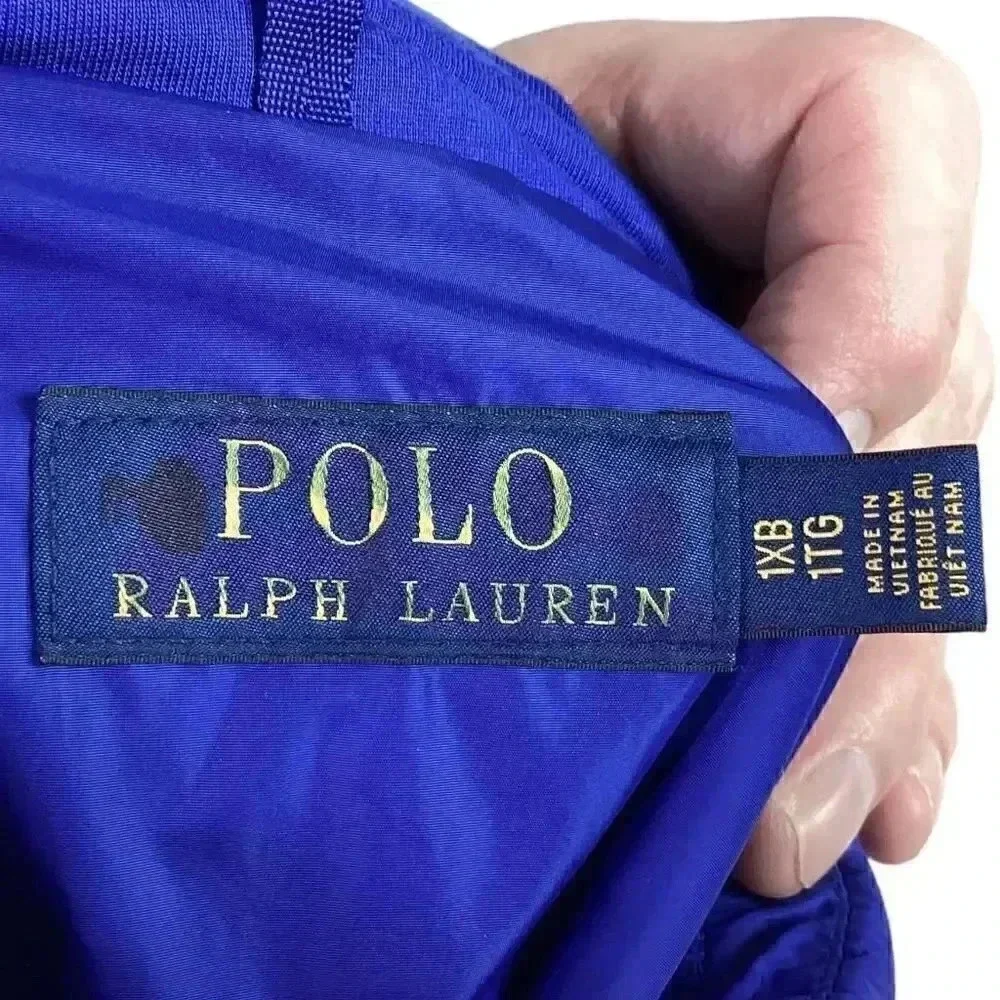 Polo Ralph Lauren Men 1XB Big Retford Nylon Windbreaker Jacket Blue Packable